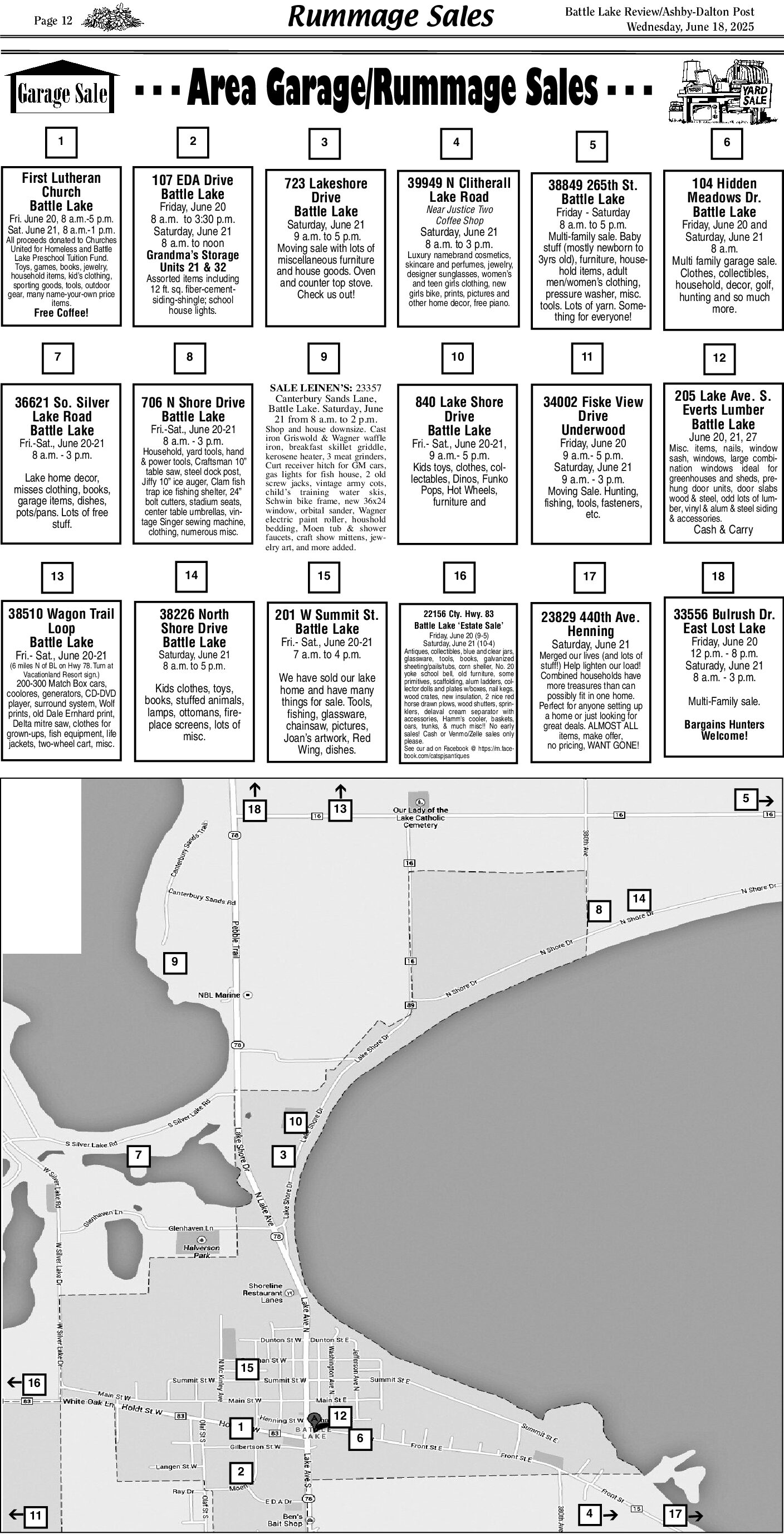 TriCity Junk Jaunt 2025 Map and Sales